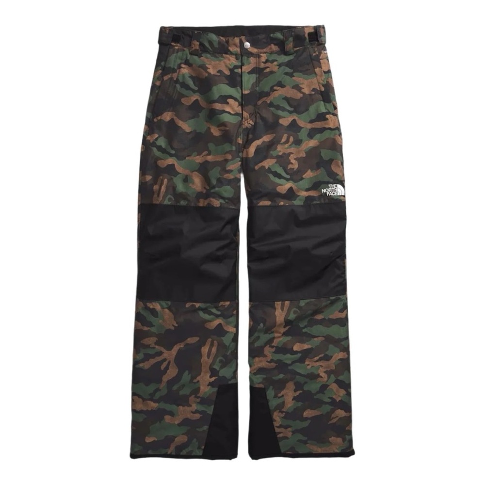 NWT North Face Boys’ Freedom Insulated Pants, size XL TNF Black/Camo Small Print